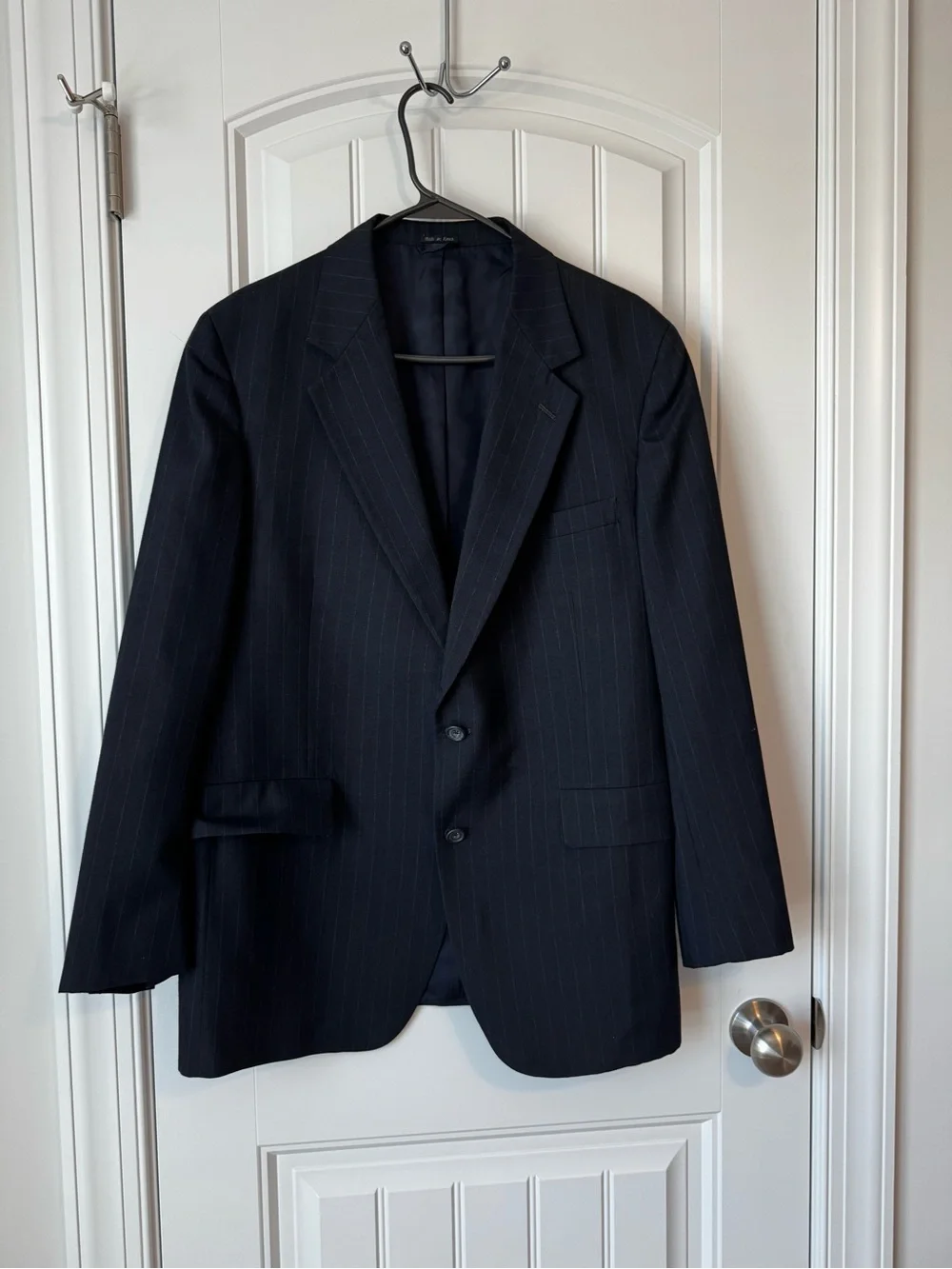 Vintage Men's Pinstripe Suit Jacket & Pants - Navy